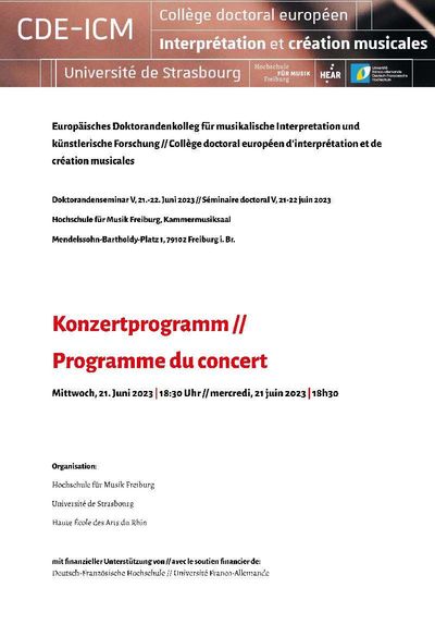 Concert « Séminaire doctoral CDE ICM V »