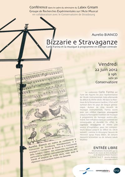 Conférence d'Aurelio Bianco « Bizzarie e Stravaganze - Carlo Farina et la musique à programme en Europe centrale »