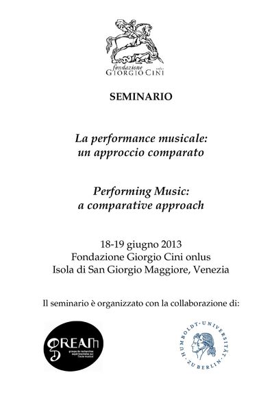 Journées d'études « La performance musicale: un approccio comparato »