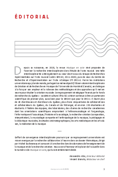 Éditorial français - English Editorial