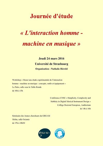 Journée d'études « L'interaction homme - machine en musique »
