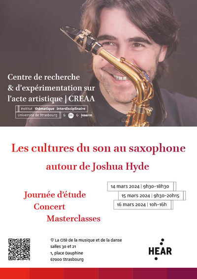 Journées d'études « Les cultures du son au saxophone : autour de Joshua Hyde »