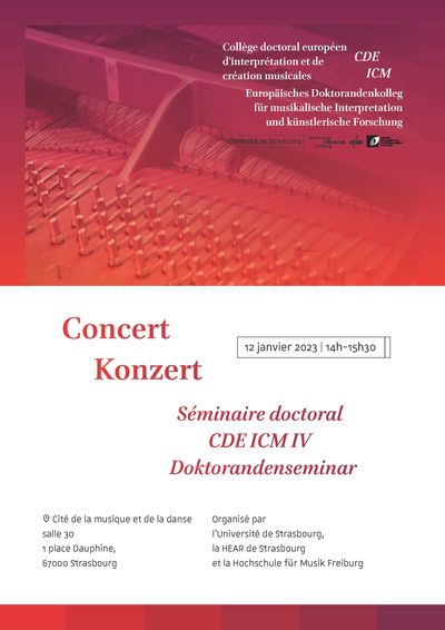 Concert « Séminaire doctoral CDE ICM IV (partie 2) »