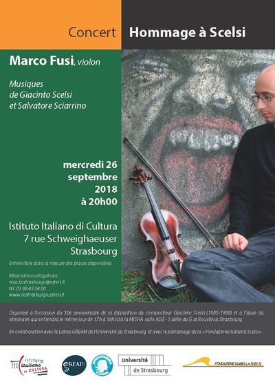 Concert « Hommage à Scelsi » par Marco Fusi